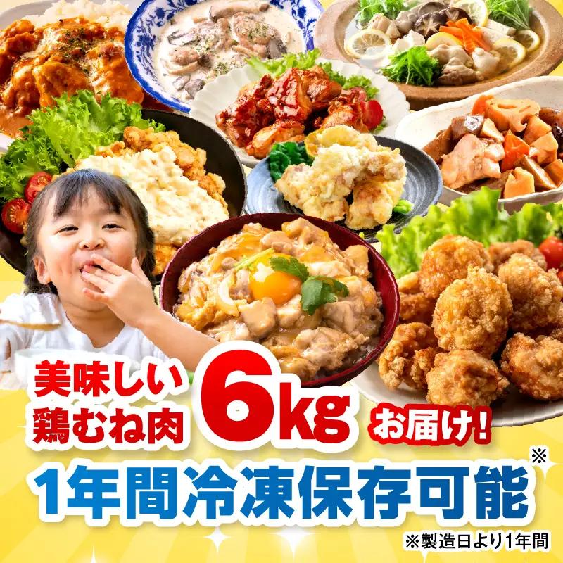 ＜2026年7月発送＞小分け＆パラパラ！宮崎県産鶏むねカット合計6kg_K043-024-2607