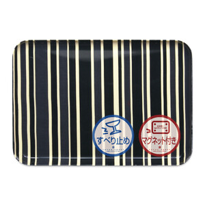 TATSU-CRAFT マグネットトレー M 33cm トリノストライプ BK ブラック すべり止め付き ［Tk1086］
