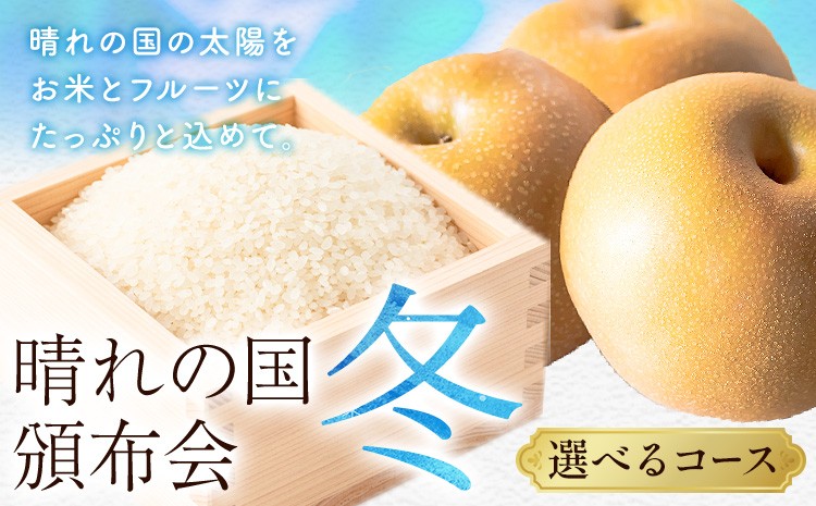 
                  晴れの国頒布会 冬 選べる お届けコース 無洗米 5kg 10kg 20kg 梨 1.8kg 2.5kg 4kg 《ページ内記載の時期に発送》岡山県 笠岡市 フルーツ 旬 果物 ナシ コメ お取り寄せ
                