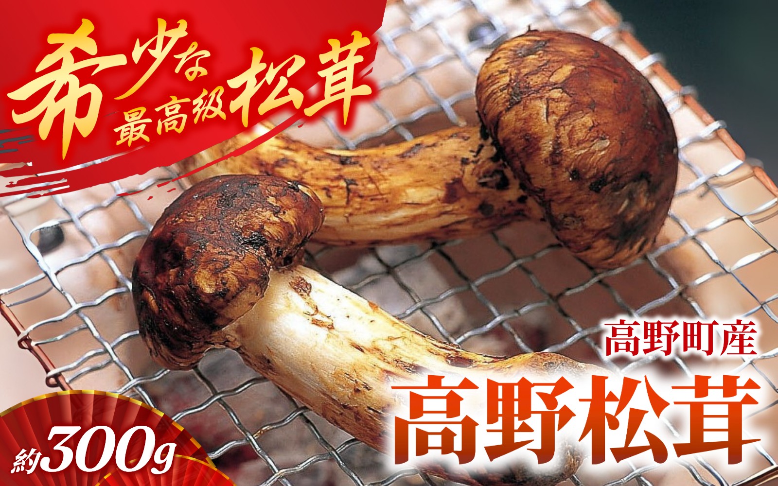
            【2025年発送分】香り・歯応え・味ともに最高級！希少な国産松茸「高野松茸」 約300g【化粧箱入】【2025年10月中旬～11月上旬発送予定】
          