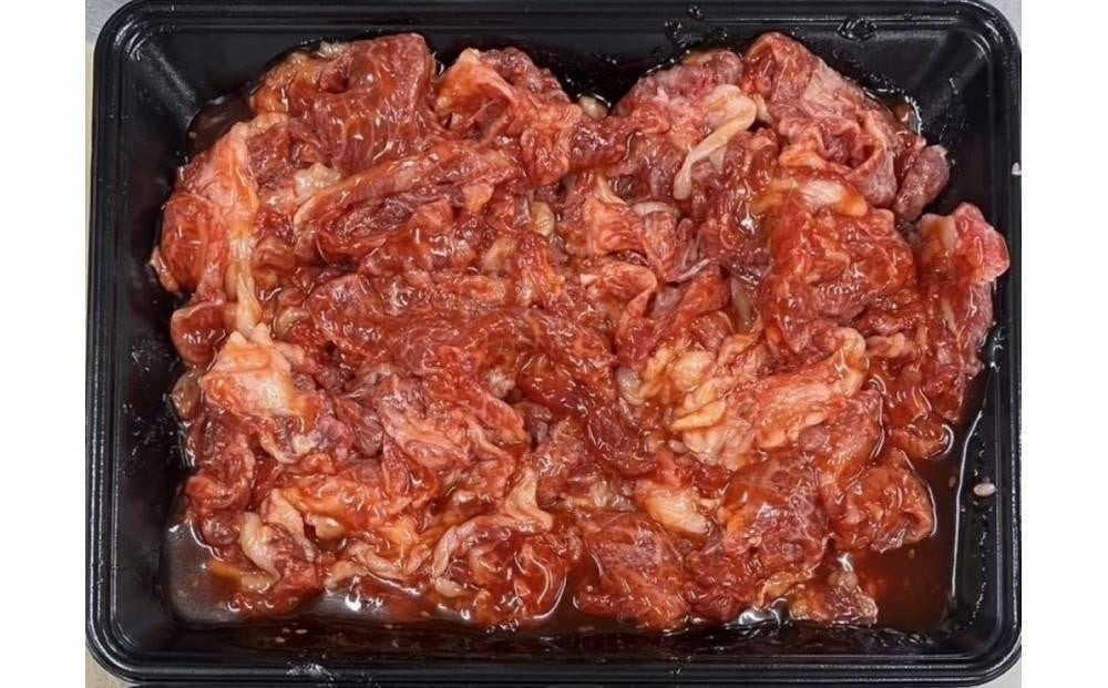 
            【定期便全3回】博多和牛A4ランク以上焼肉用タレ漬550g　　　
          