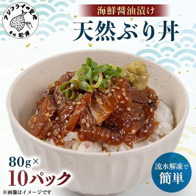 ふるさと納税 松浦市 【流水解凍だけの簡単調理】海鮮醤油漬け天然ぶり丼80g×10パック