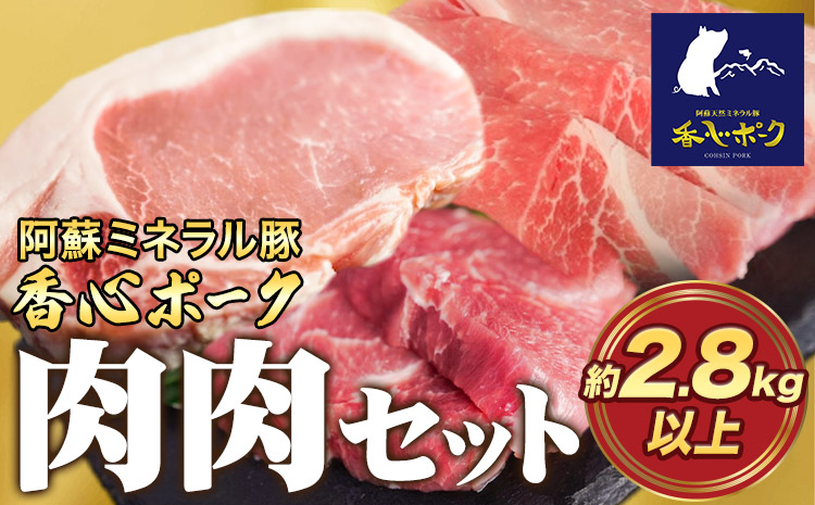 香心ポーク たっぷり肉肉セット 約2.8kg以上 有限会社コーシン《30日以内に出荷予定(土日祝除く)》 熊本 大津町 豚肉 豚 もも肉 モモ肉 ステーキ しゃぶしゃぶ すき焼き とんかつ 焼肉 送料無料