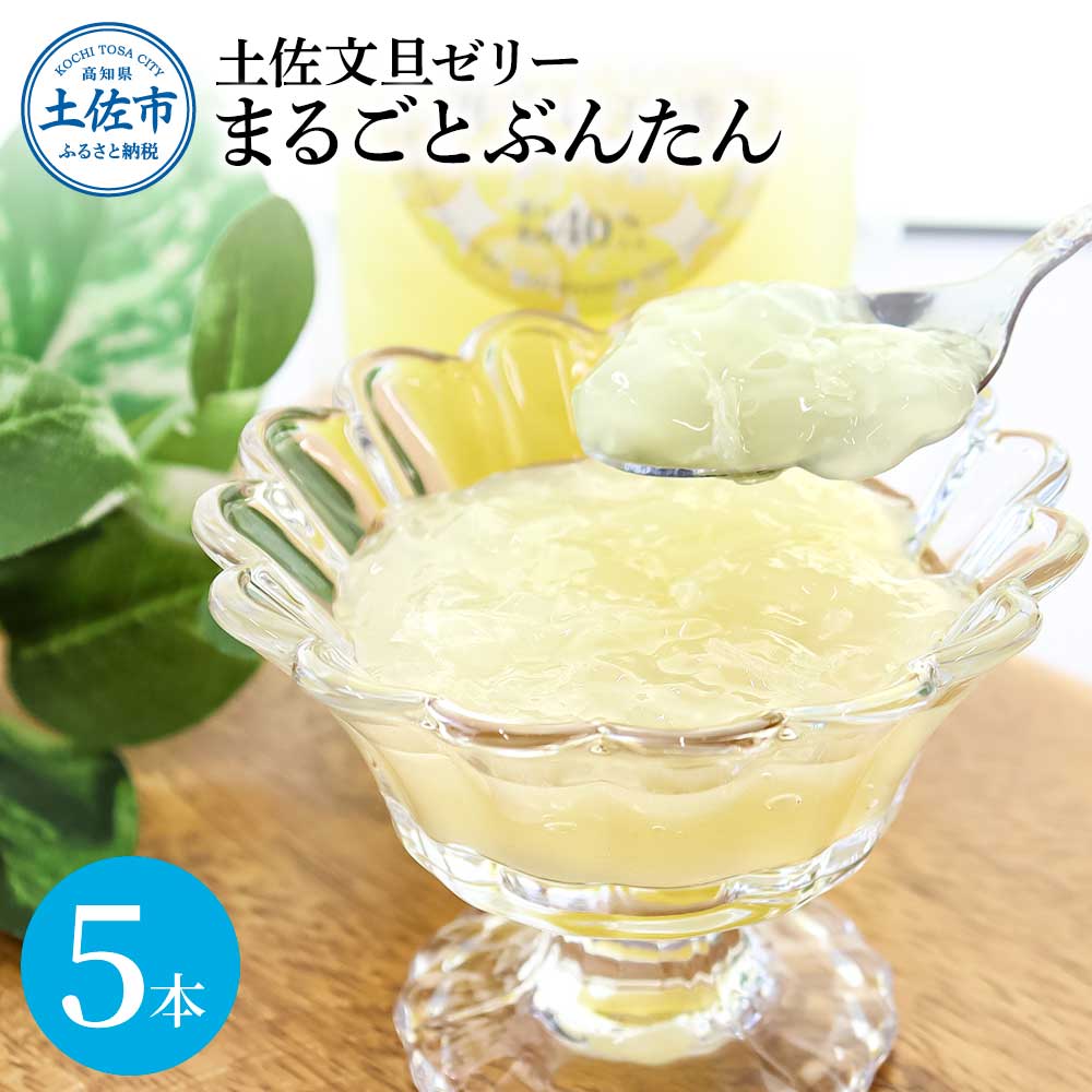 土佐文旦ゼリー『まるごとぶんたん』お試し5本セット ぜりー ブンタン ぶんたん フルーツ 果物 柑橘 みかん お菓子 おかし おやつ デザート スイーツ おいしい 爽やか シャーベット お取り寄せ