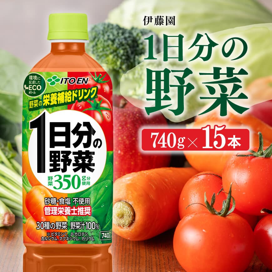 1日分の 野菜 740g×15本 PET 野菜ジュース ペットボトル 伊藤園 飲料 健康ドリンク ヘルシー