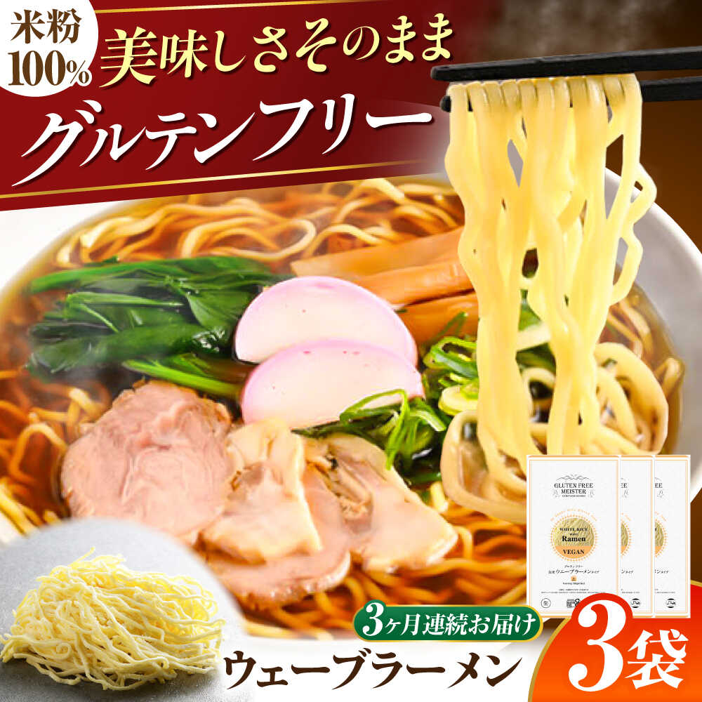 【ふるさと納税】【3回定期便】 【グルテンフリー】 のど越しツルツル！ 米粉ラーメン ウェーブ グルテンフリー ヌードル 岐阜市 / 小林生麺[ANGM018]