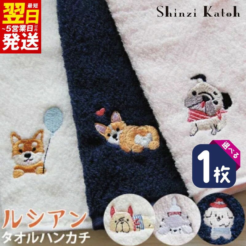 【ふるさと納税】【楽天限定】 タオルハンカチ ルシアン 1枚 選べる 柄 6種類 25 × 25cm 泉州タオル 綿100% シンジカトウ ワンポイント 刺繍 かわいい ハンカチ 日本製 吸水性 雑貨 小物 ギフト用 プレゼント用 最短 翌日発送 5営業日 大阪府 泉佐野市 送料無料