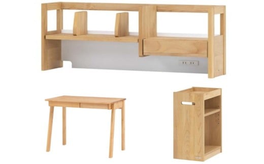 学習デスク3点セット(フィーロ 本体・上棚・ワゴン)