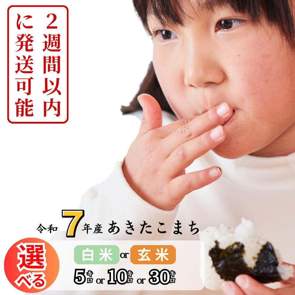 【ふるさと納税】《令和7年産2週間以内に発送》令和7年産 あきたこまち 選べる白米 玄米 5kg 10kg 30kg 岡山 あわくら源流米 K-bl-AECA