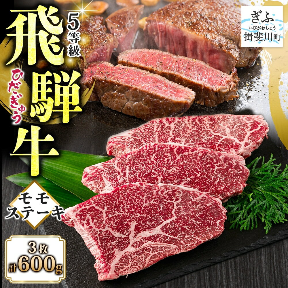 【ふるさと納税】飛騨牛 モモ ステーキ 200g×3P 計600g 国産牛 牛 牛肉 ビーフ 日本産 ブランド牛 和牛 お肉 モモ ステーキ 霜降り 霜降り肉 旨味 甘み ジューシー 柔らか 丼 グリル 本格的 おもてなし お取り寄せ ご当地 送料無料 岐阜県 揖斐川町