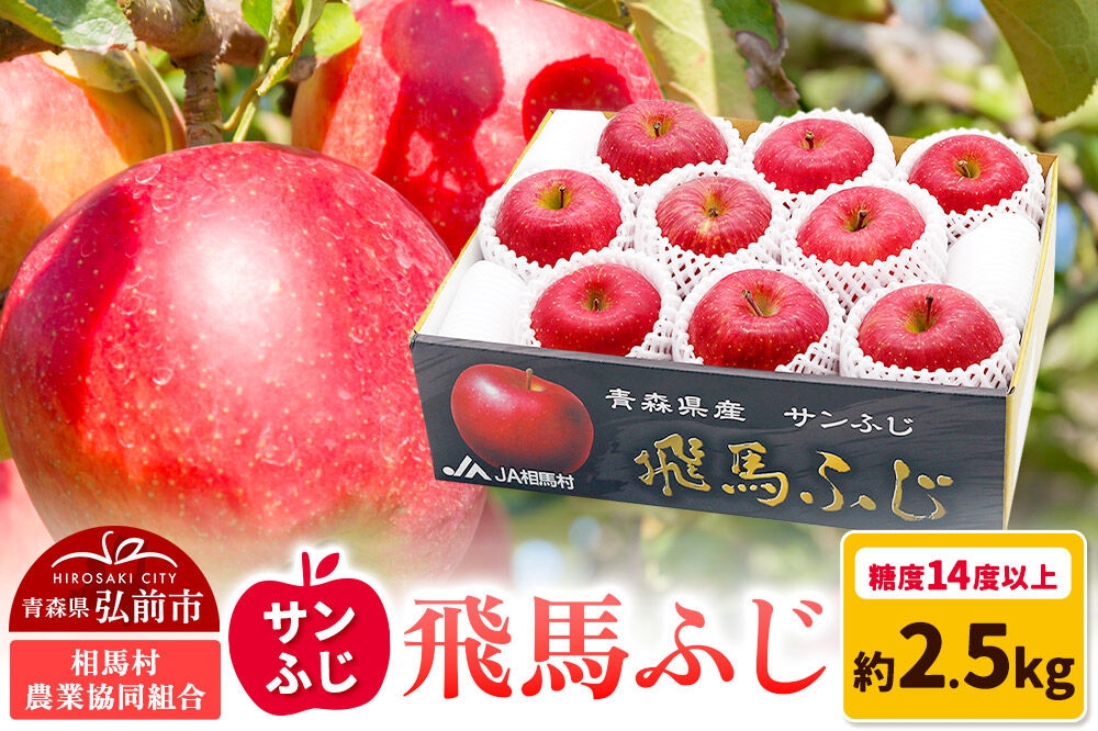 
                  【26年12月～発送】りんご 糖度14度以上 「 飛馬ふじ 」（サンふじ）約 2.5kg [アップル おいしい ふじ りんご 果実 果物 赤色 糖度 美味 林檎]
                