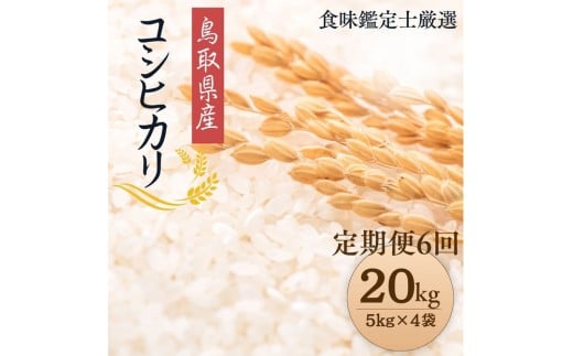 【定期便全6回】【令和7年産新米】【食味鑑定士厳選】 鳥取県産 コシヒカリ20kg (5kg×4袋) 合計 120kg【定期便 新米 米 お米 こめ 白米 こしひかり ご飯 ごはん 白ごはん 白ご飯 鳥取県 北栄町 おすすめ 人気 2025年産 令和7年 厳選 セット 詰合せ 国産 送料無料】