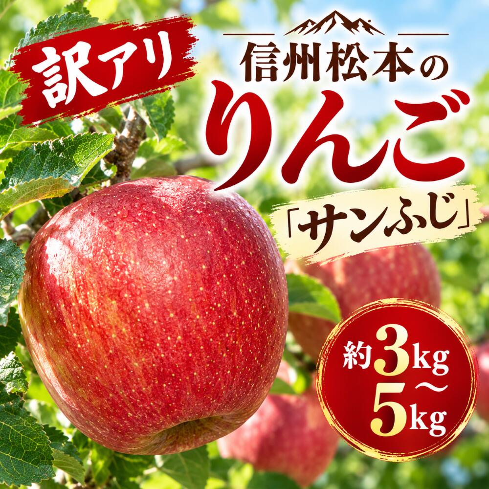 【ふるさと納税】【先行受付：11月発送】【選べる】【訳アリ】信州松本のりんご「サンふじ」約3kg（7～12玉）or 約5kg（11～20玉）｜ふるさと納税 信州産 長野県 松本市 訳アリ サンふじ りんご リンゴ 林檎 果物 フルーツ くだもの