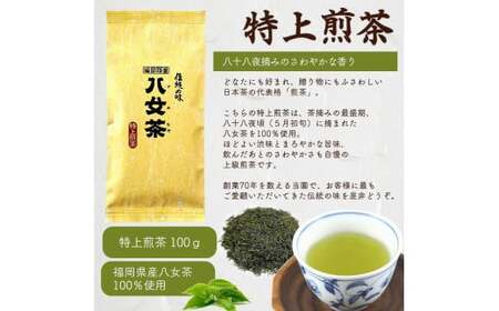 八女茶100％ 煎茶・深むし茶 違いを楽しむ上級茶飲み比べセット 100g×６袋＜岩崎園製茶＞　075-015