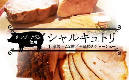 ボーノポークを使ったシャルキュトリセット 自家製ハム2種セット・石窯焼きチャーシュー 岐阜県 坂祝町 さかほぎ F6M-229