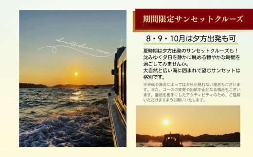 奥松島 嵯峨渓 貸切 クルーズ 1～10名様 日本三大渓 絶景 サンセットクルーズ 乗船券 観光船 宮城県 東松島市