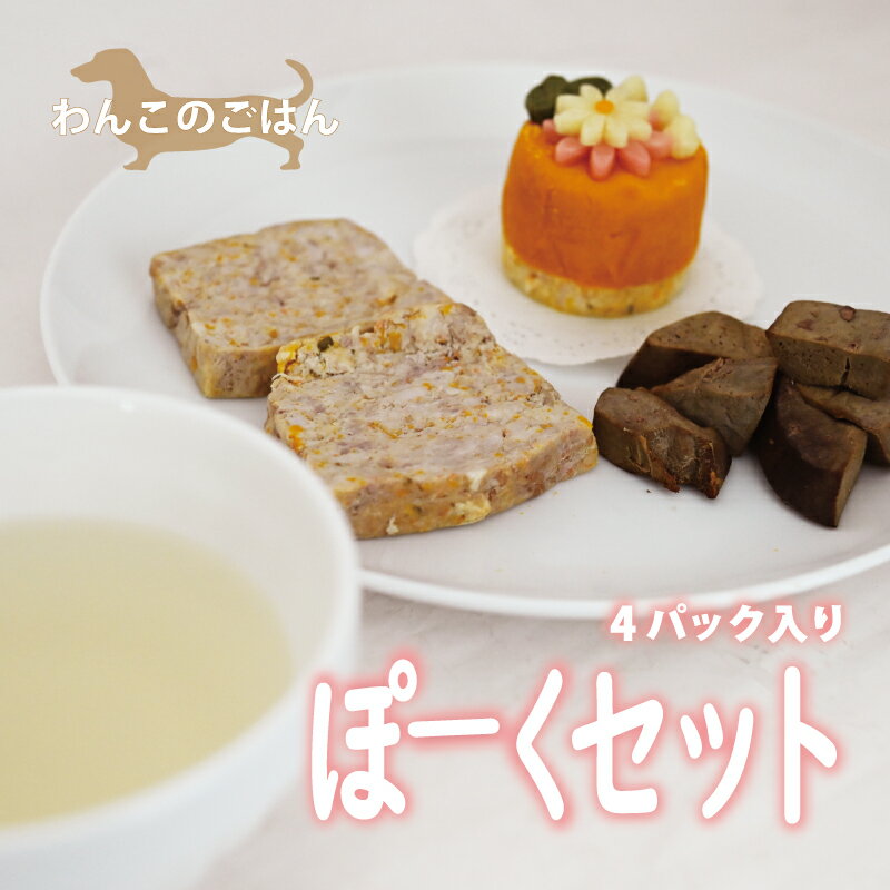 【ふるさと納税】わんこのごはん（ぽーくセット）4パック入り 国産 無添加 ペットフード ドッグフード 愛犬 ごはん 手づくり 京都 丹波 京丹波町 ※北海道・沖縄・その他離島は配送不可