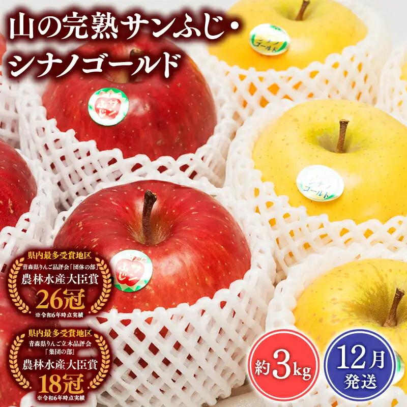 りんご 山の完熟サンふじ・シナノゴールド約3kg 【hi-0010-012】
