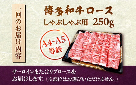 【全3回定期便】【数量限定 博多和牛】ロース しゃぶしゃぶ用 250g　株式会社チクゼンヤ/桂川町[ADBZ042]