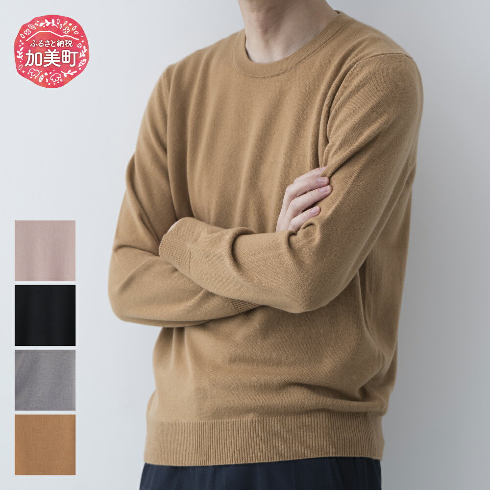 【ふるさと納税】服 ベビーカシミヤ ラウンドプルオーバー 男性用《白田のカシミヤ》【全4色 S～LL】｜ニット カシミヤ 100％ 高級 希少 メンズ