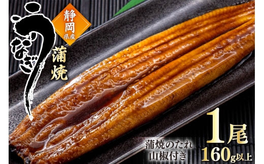 うなぎ 国産 蒲焼 約160g 1尾  [駿河淡水 静岡県 吉田町 22424770] タレ山椒付き 真空パック 個包装 静岡県産 静岡 鰻 ウナギ 蒲焼き