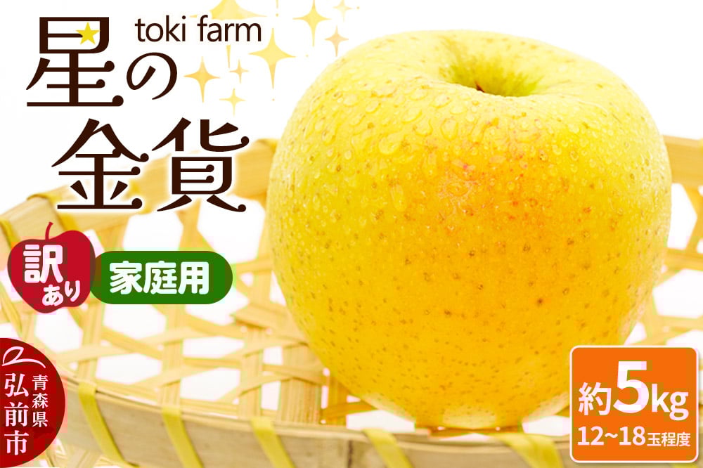 
            【25年10月～発送】りんご 星の金貨 約5kg（12～18玉程度）【訳あり】家庭用 toki farm
          