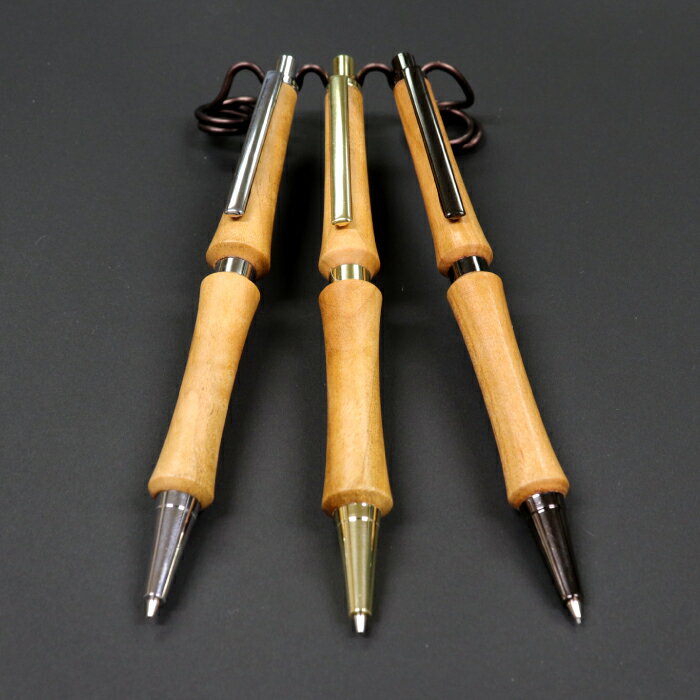【ふるさと納税】 ハンドメイド シャープペンシル（ノック式）桜 1本 手作り 木 木材 世界でひとつ 個性 天然 木目 シャーペン ゴールド クローム ガンメタ ギフト プレゼント お祝い