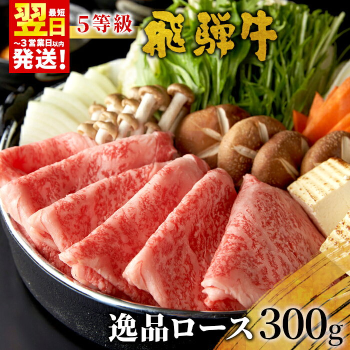 【ふるさと納税】 最高5等級 飛騨牛 逸品ロース 300g すき焼き・しゃぶしゃぶ用 ロース 肩ロース 牛肉 和牛 肉 すき焼き しゃぶしゃぶ 東白川村 岐阜 贅沢 霜降り 鍋 A5 5等級 養老ミート 【最速配送/発送時期が選べる】