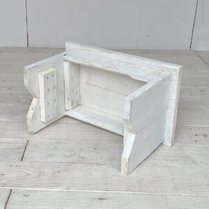 踏台 アンティーク風 リサイクル ハンドメイド 家具 【ホワイトカラー】  家具 家具 家具 家具
