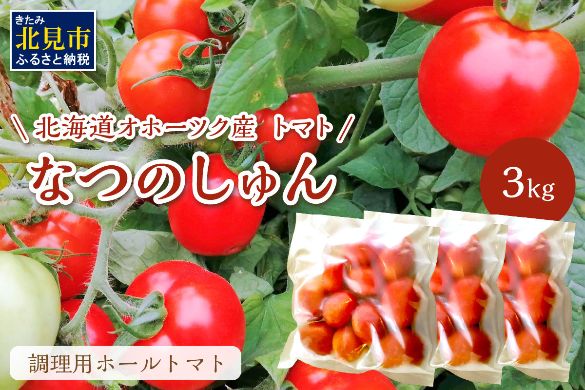 
北海道オホーツク産 トマト『なつのしゅん』3kg 調理用ホールトマト ( 野菜 トマト 調理用 )【100-0004】
