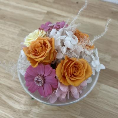 ふるさと納税 吹田市 日比谷花壇のプリザーブドフラワーアレンジ「オレンジ系」 |  | 01