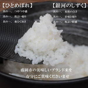 米 定期便 3ヶ月 無洗米 2種類 食べ比べ 各5kg 計10kg 銀河のしずく ひとめぼれ お米 精米 白米 こめ コメ おこめ ごはん お米マイスター 推奨 ブランド米 常温 国産 岩手県 岩手 