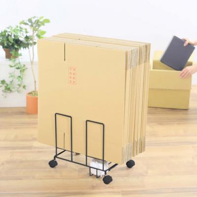 ふるさと納税 三条市 ダンボール片づけラック 奥行きワイド ブラック キャスター付 [川口工器] 【020S044】
