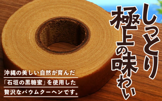 石垣島 やし屋手作り 黒糖バウムクーヘン　直径15cm以上×2箱【 沖縄県 石垣市 石垣島 菓子 バウムクーヘン さとうきび 黒糖 】YA-1