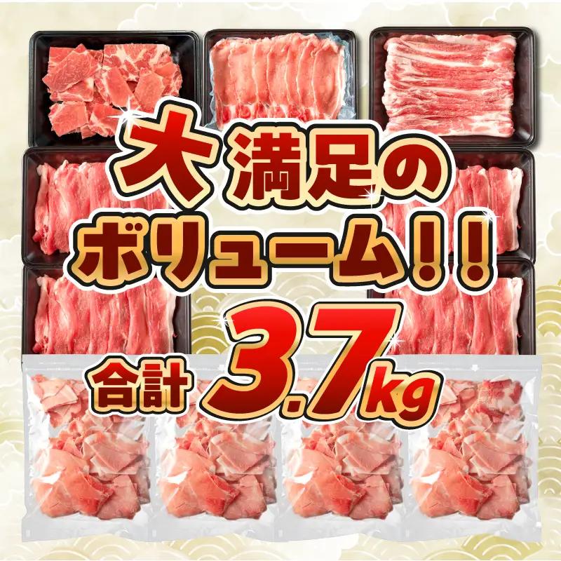 【スピード発送】数量限定 豚肉 5種 盛り合わせ セット 合計3.7kg FN-Limited-PR_BDV10-26-2W