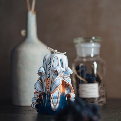 ふるさと納税 丹波篠山市 丹波篠山市製 彫刻キャンドル オレンジ×ブルー 1点 |  | 01