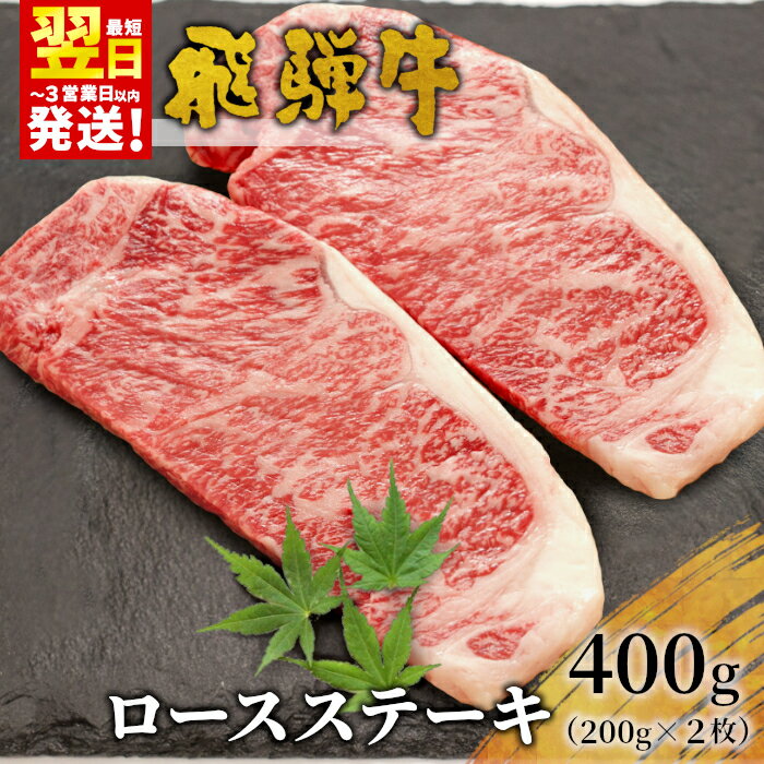 【ふるさと納税】飛騨牛 ロースステーキ 400g 200g×2枚 牛肉 和牛 肉 ロース ステーキ 東白川村 岐阜 贅沢 霜降り 養老ミート 25000円