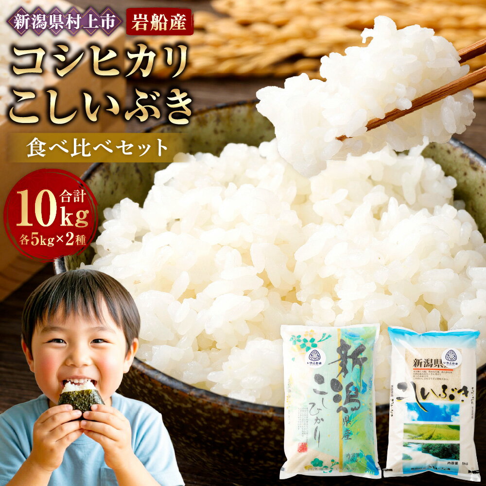 【ふるさと納税】【令和7年産米】新潟県村上市岩船産「コシヒカリ」と「こしいぶき」の食べ比べセット（神林産地）10kg B4084