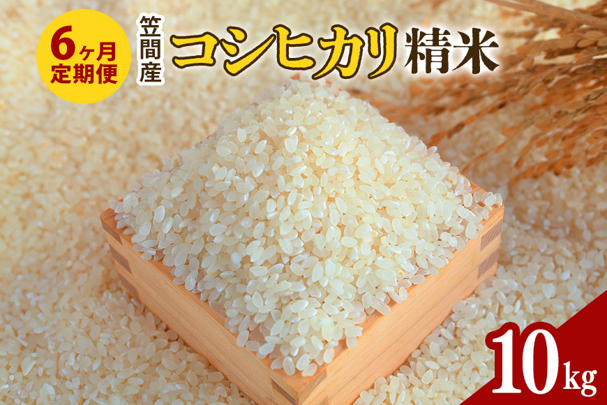 
【6カ月定期便】 令和6年度 笠間産 コシヒカリ 10kg (10kg×6回 計60kg) 精米 お米 米 白米 ご飯 茨城県
