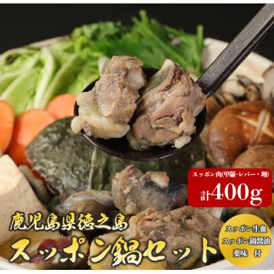 ふるさと納税 天城町 【鹿児島徳之島】 スッポン 鍋セット スッポン肉 甲羅 レバー 卵 計400g 鍋 鍋セット