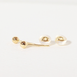 K18 3㎜ ミラーボール ピアス　山梨 ピアス ゴールド スタッドピアス K18 イエローゴールド ジュエリー アクセサリー 山梨県 甲斐市 BQ-18