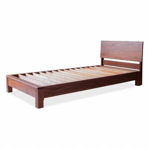 旭川家具 MUKU工房オリジナル ムク ベッド シングル ウォールナット 【 国産 無垢 インテリア 木製 ナチュラル すのこ シングルベッド ベッドフレーム 寝室 北海道 】 _02930