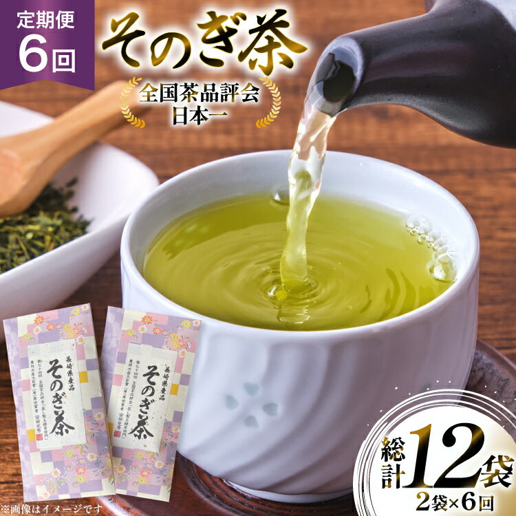 【ふるさと納税】茶 お茶 緑茶 定期便 毎月 そのぎ茶 100g 2袋 6回 総計12袋 [月香園製茶 長崎県 東彼杵町 hs42bag260015] 日本茶 茶葉 ちゃ りょくちゃ 彼杵茶 全国茶品評会 農林水産大臣賞 産地賞 受賞
