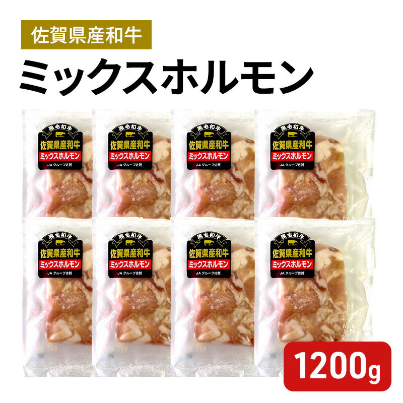 【ふるさと納税】佐賀産和牛 ミックスホルモン 1200g (150g×8パック)