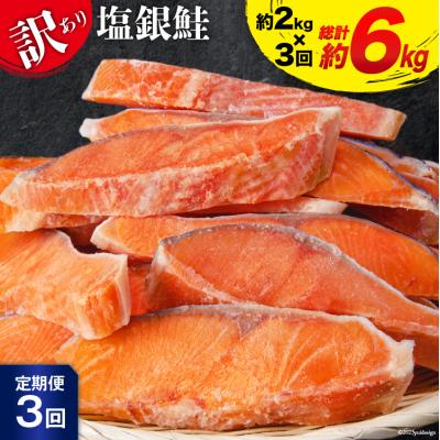 ふるさと納税 気仙沼市 定期便 《3ヶ月連続お届け》 訳あり 銀鮭 切身 約2kg×3回 計6kg [20564481]
