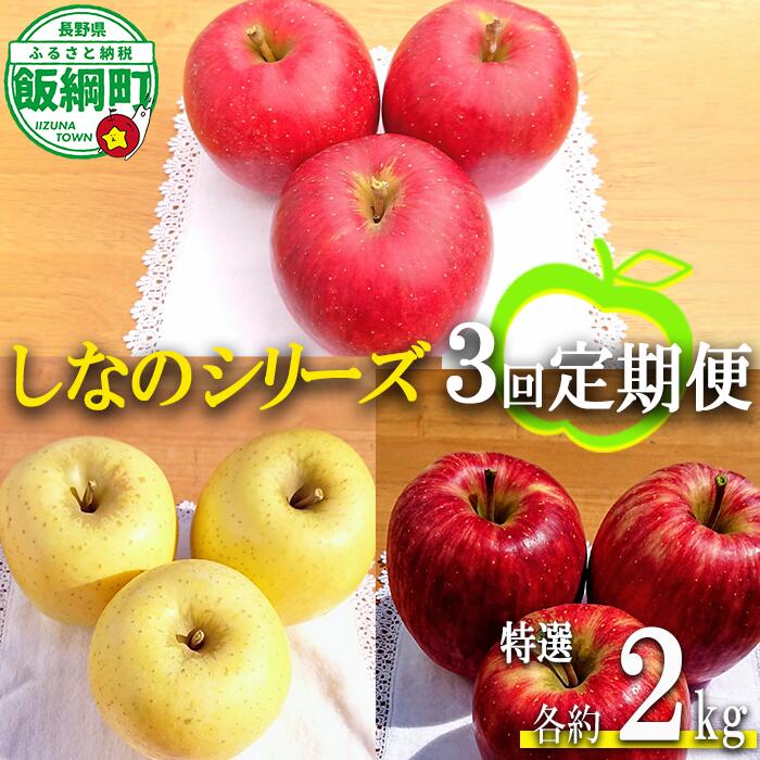 【ふるさと納税】季節のりんご 【定期便】シナノシリーズ 2kg× 3回 特撰 やまじゅうファーム 沖縄へは配送不可 〔 果物 フルーツ 林檎 長野 予約 農家直送 贈答用 3キロ 33000円 〕【令和8年度収穫分】 発送：2026年9月下旬〜
