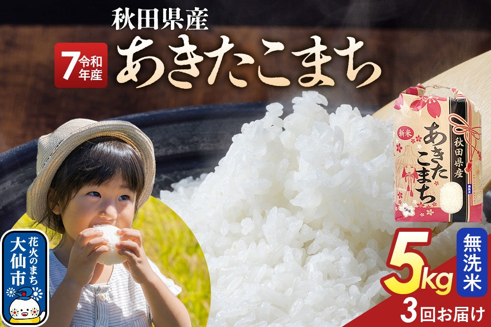 
                  《定期便3ヶ月》【無洗米】あきたこまち 5kg 秋田県産 令和7年産  こまちライン 秋田県 大仙市産 [秋田 お米 米どころ あきたこまち こまちライン]
                