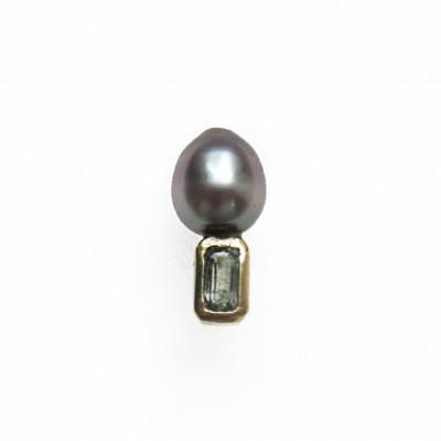 ふるさと納税 座間味村 kerama pearl × green sapphire earring 2 / K18 (片耳) |  | 01
