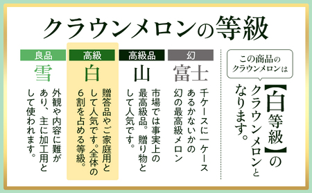 クラウンメロン 白等級 1.1kg前後 2玉入り