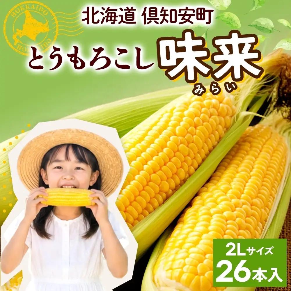 とうもろこし 味来 2Lサイズ 26本 約10kg 北海道産 朝もぎ イエロー コーン みらい